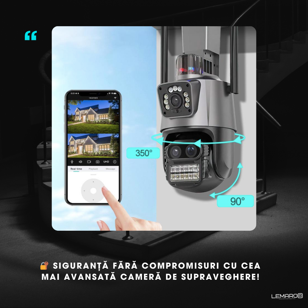 Camera de Supraveghere IP WIFI Lemaro®, Zoom 8X, Auto Tracking, Ultra HD 4K