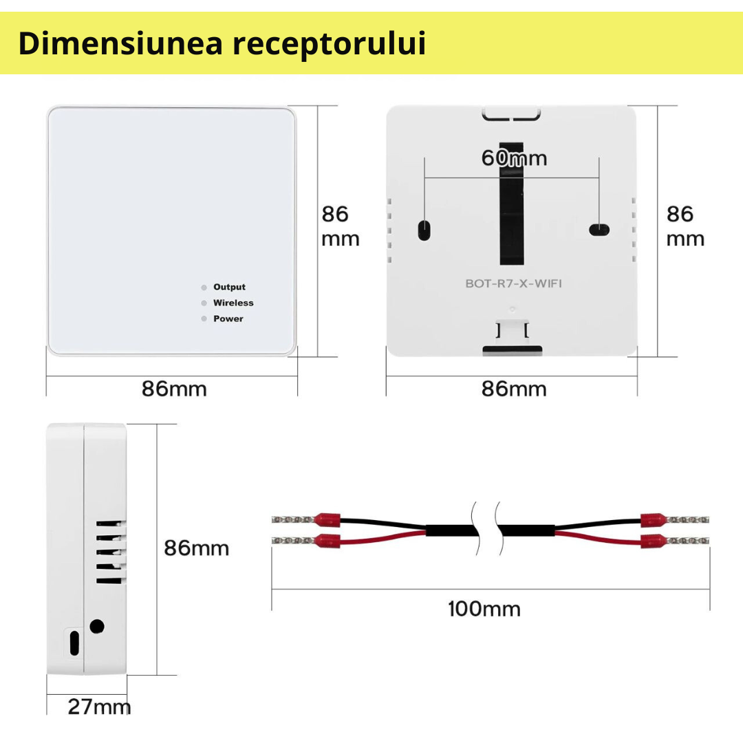 Termostat de Ambient Smart Lemaro®, WIFI si RF Wireless, Touchscreen, Control Vocal si de la Distanta via Telefon/Internet, Compatibil cu Tuya/Google Home,1 x HigroTermometru Inclus