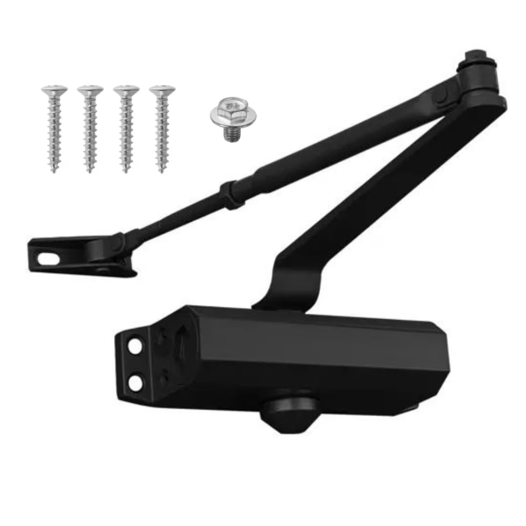 Inchizator cu brat pentru Usi Lemaro®, Metal, Universal, 40-65 kg, Negru