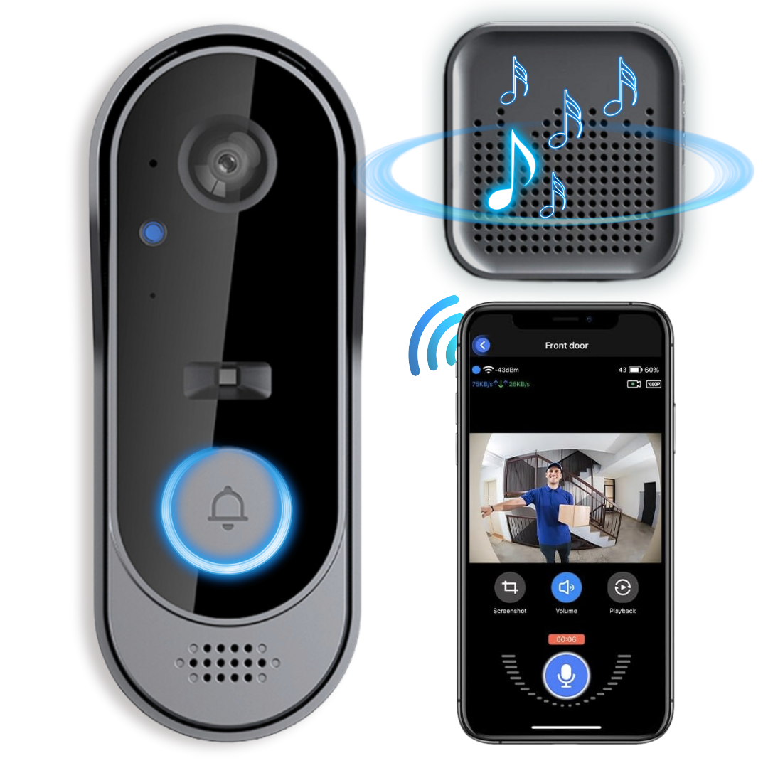 Sonerie Inteligenta Video Lemaro®, Monitorizare la Distanta, Rezistenta la Apa, Wireless, Sunet Bidirectional