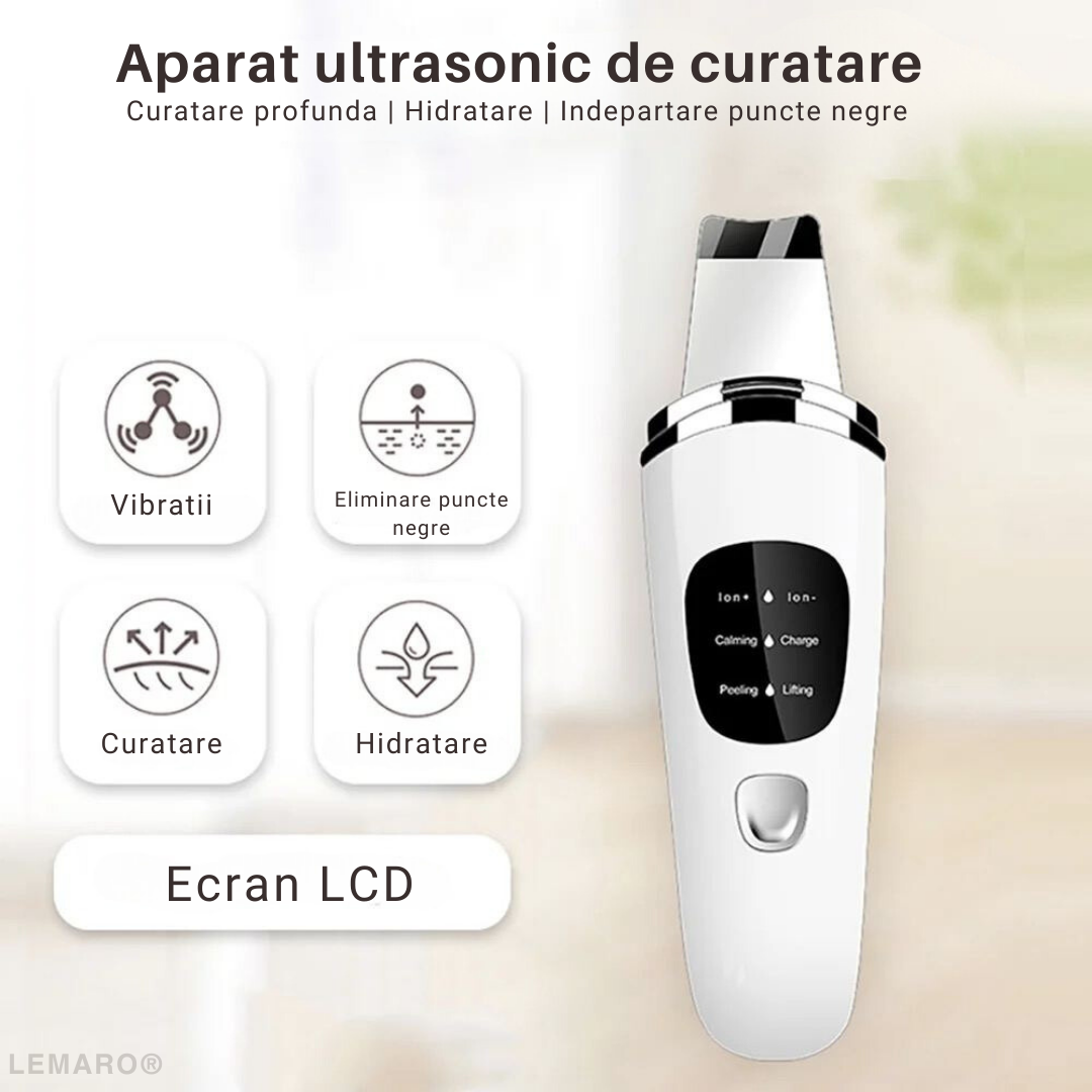 Aparat pentru Curatare Faciala cu Ultrasunete, Lifting Ten, cu Ioni, Skin Scrubber