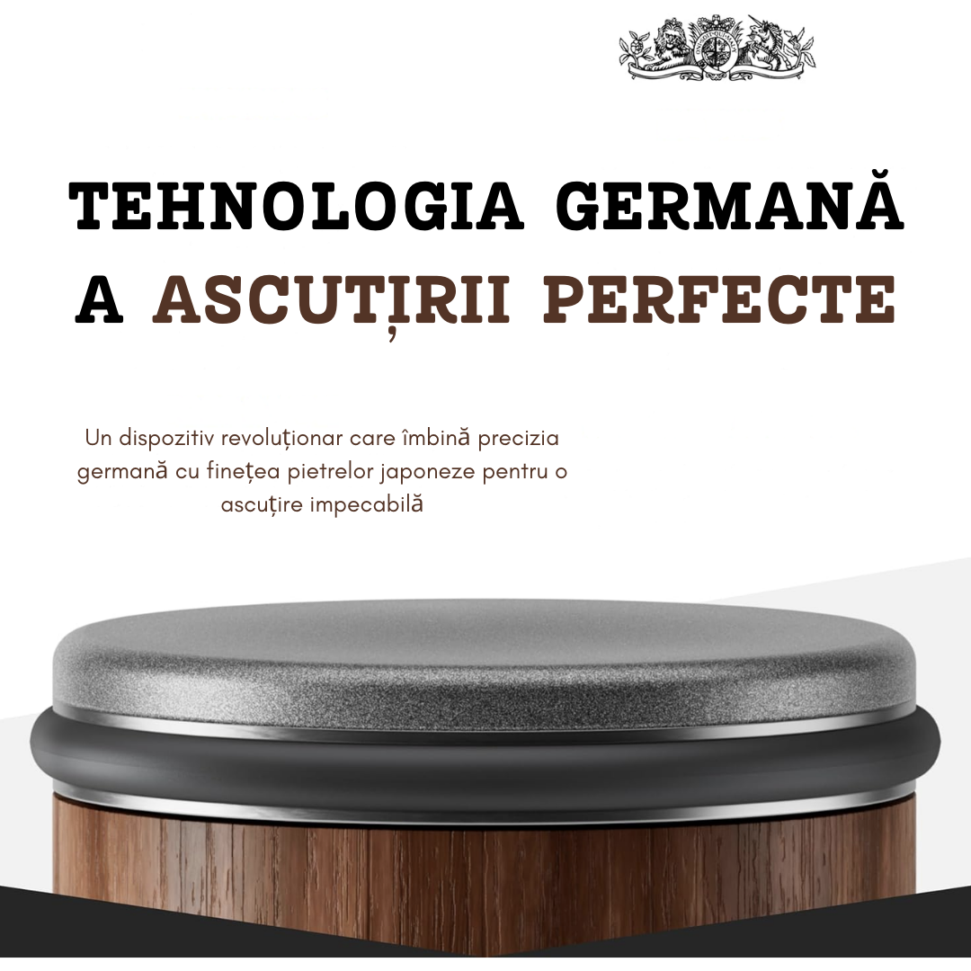 Ascutitor Cutite Rulant Premium Lemaro®, Magnetic, Piatra Diamantata, 2 granulatii (400/1000), 2 unghiuri (15/20), Lemn