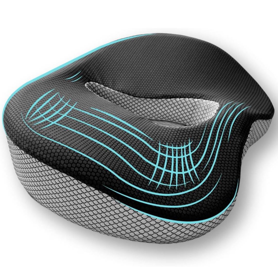 Perna Ortopedica Suport Coccis, pentru Scaun de Birou sau Masina, pentru Hemoroizi, Husa Respirabila si Antialunecare, Spuma cu memorie