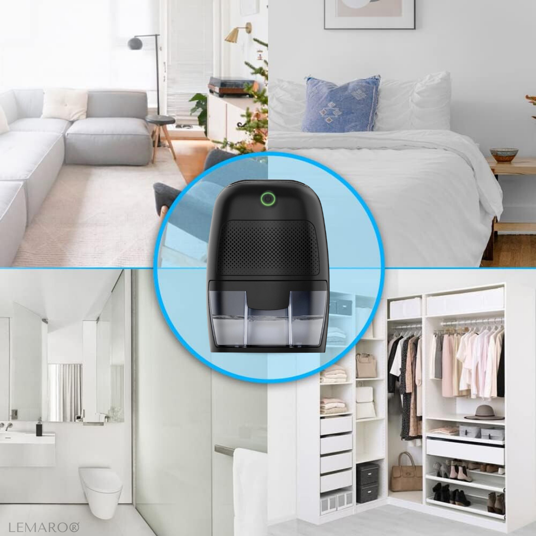 Dezumidificator pentru Casa, Portabil, Rezervor 0,6L, Silentios, Absorbant Umiditate, Negru