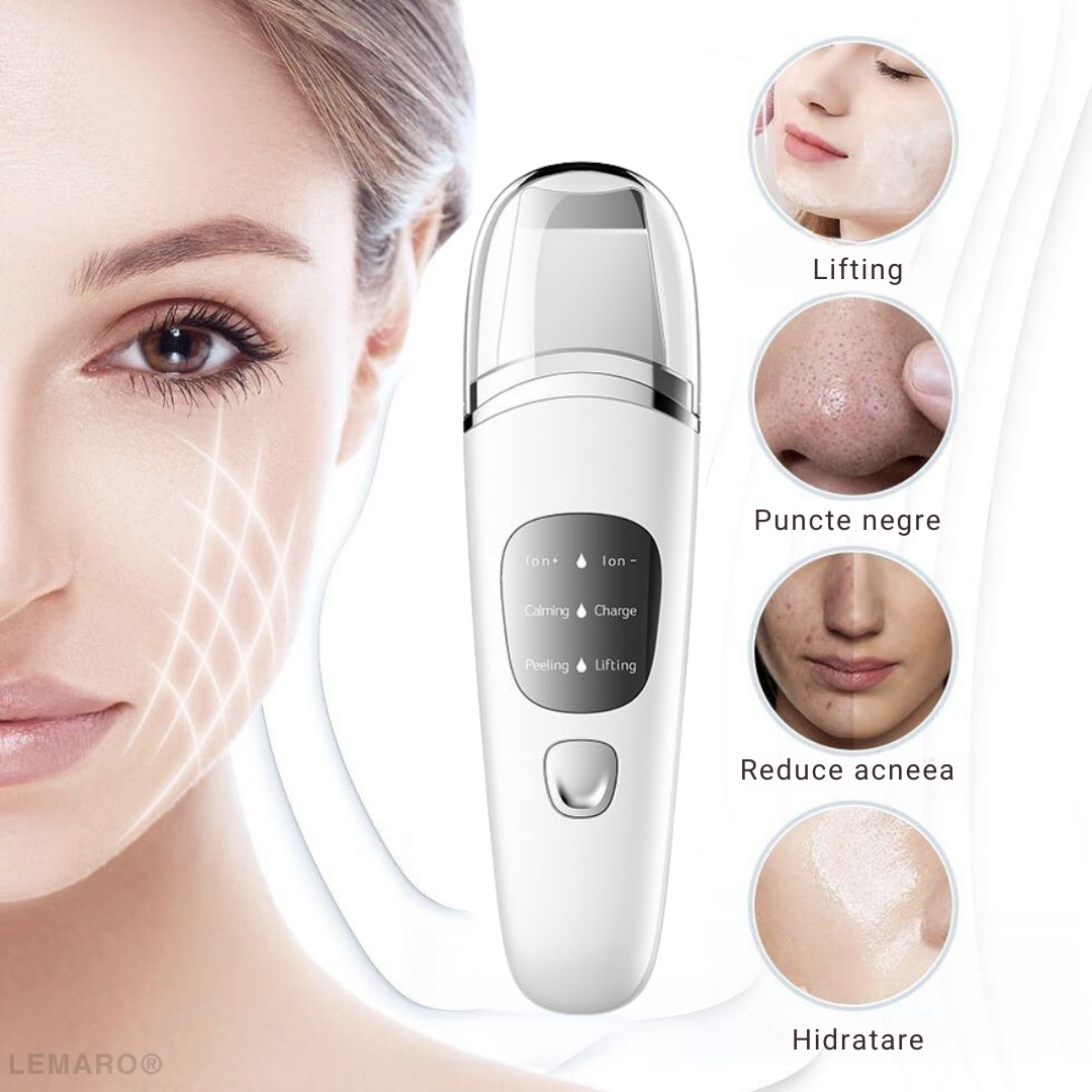 Aparat pentru Curatare Faciala cu Ultrasunete, Lifting Ten, cu Ioni, Skin Scrubber