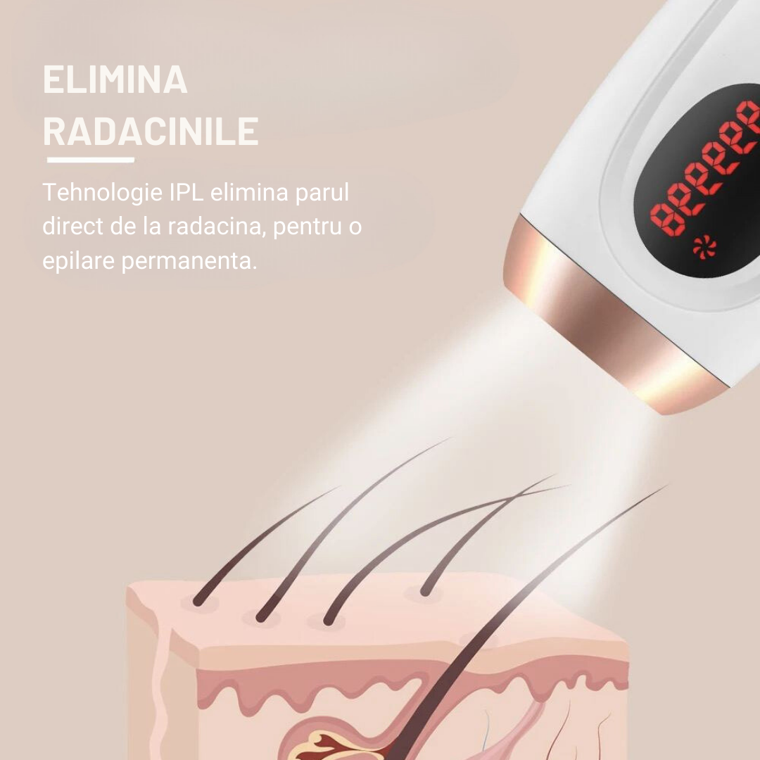 Epilator IPL, R1, 999.999 Pulsatii, Pentru Epilare Definitiva Fara Durere, 5 Trepte De Intensitate