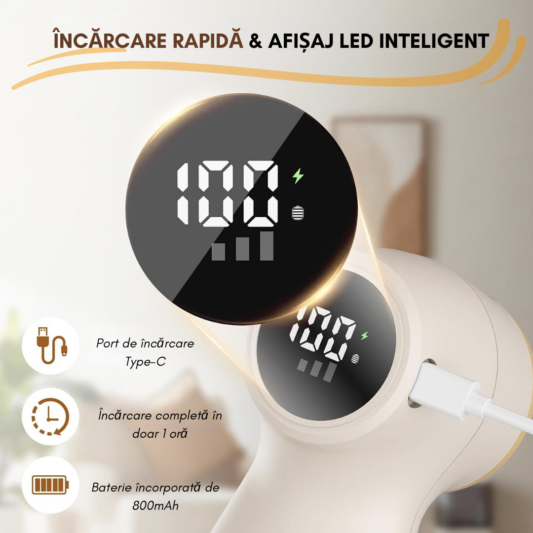 Aparat de curatat scame  Lemaro®, potrivit pentru toate tipurile de haine, Incarcare USB