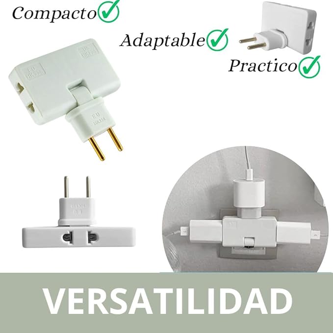 Set de 3 Prize Plate 3 în 1 cu ștecher rotativ la 180, Potrivite pentru Spații Inguste