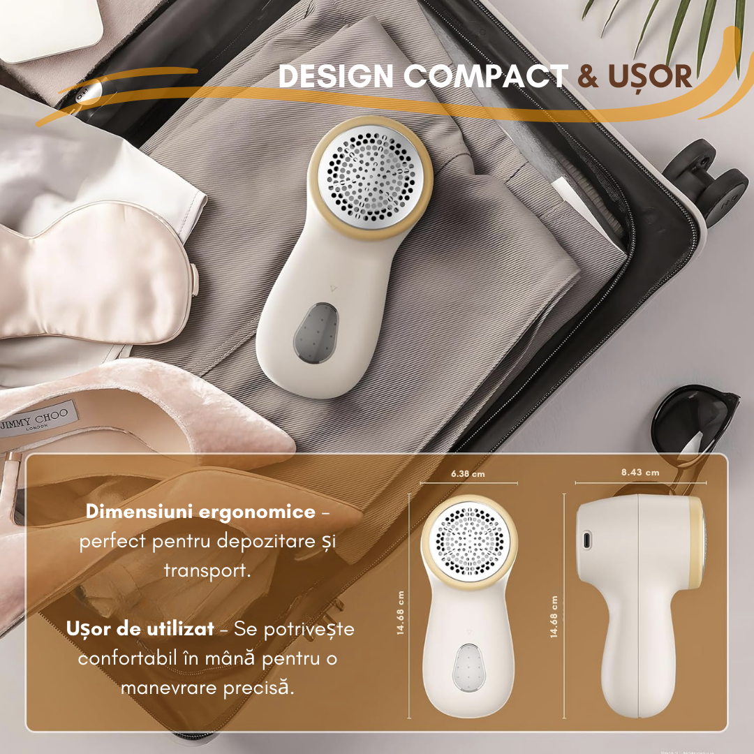 Aparat de curatat scame  Lemaro®, potrivit pentru toate tipurile de haine, Incarcare USB