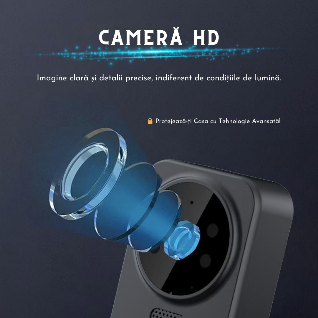 Sonerie Video Inteligenta Lemaro®, Fara Fir Wireless, Control la distanta prin APP Tuya Smart