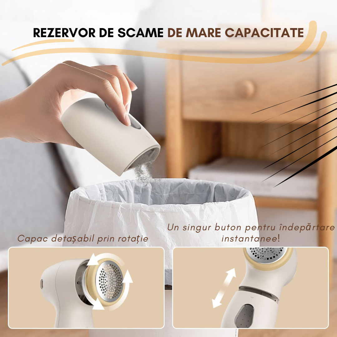 Aparat de curatat scame  Lemaro®, potrivit pentru toate tipurile de haine, Incarcare USB