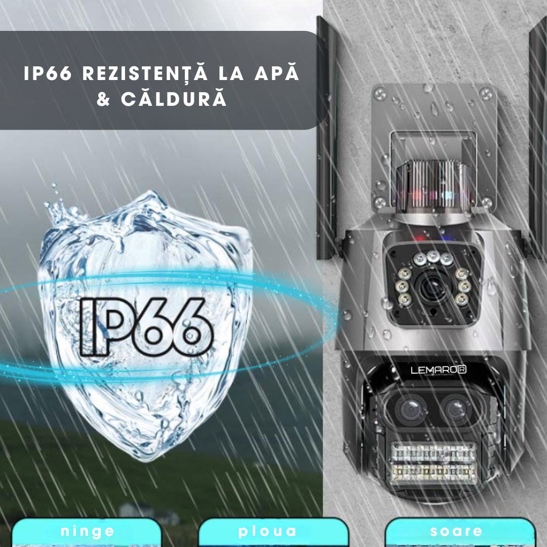 Camera de Supraveghere IP WIFI Lemaro®, Zoom 8X, Auto Tracking, Ultra HD 4K
