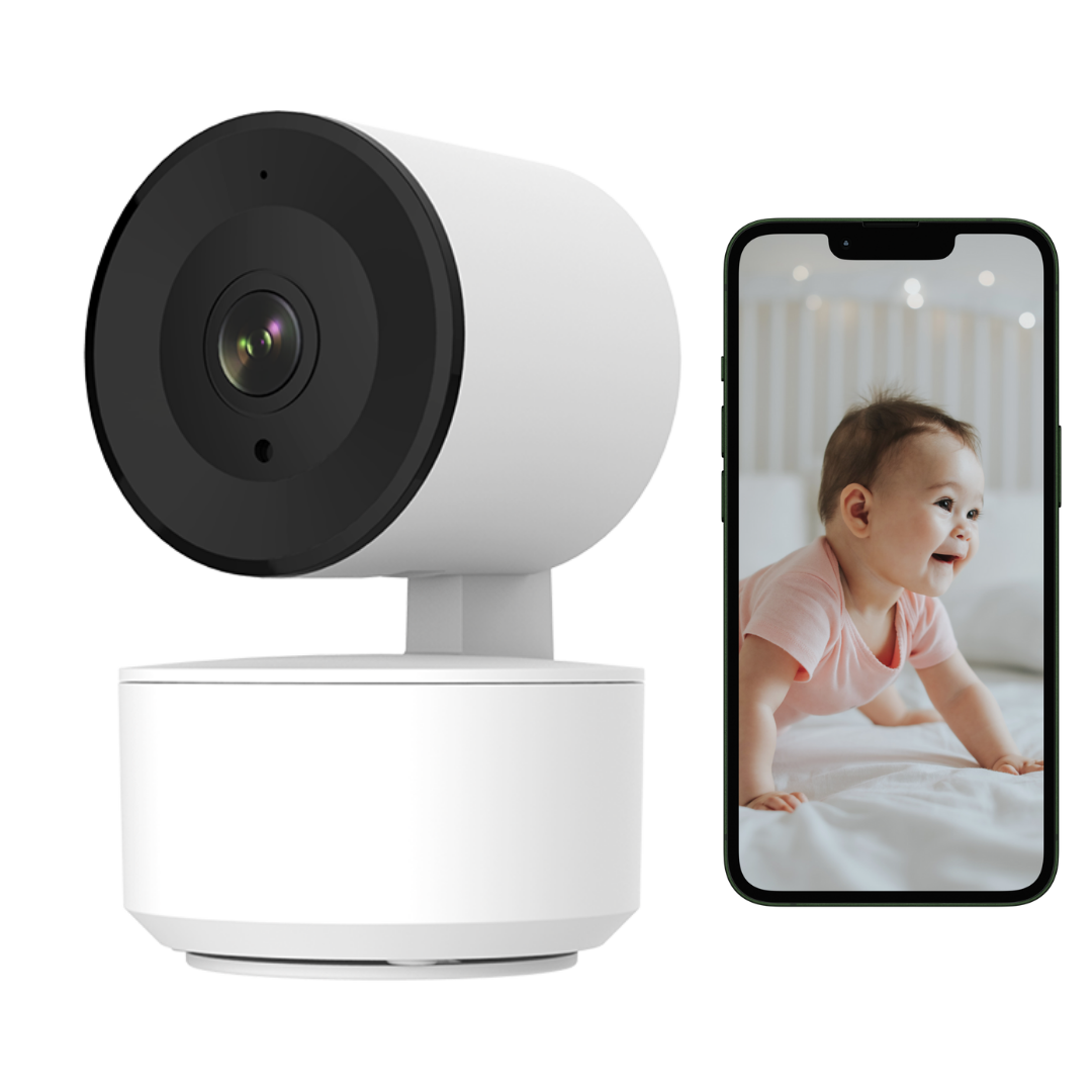 Baby Monitor Lemaro® Full HD 360°, Vedere Nocturna Infrarosu, Senzor si Alarma Miscare, Sunet Bidirectional, Rotire Automata