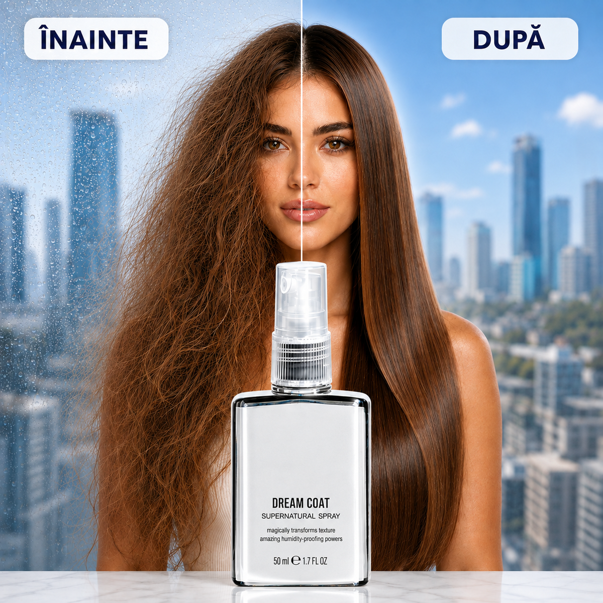 Spray Anti-Frizz pentru Păr Neted și Strălucitor | Protecție Anti-Umiditate, Activată de Căldură
