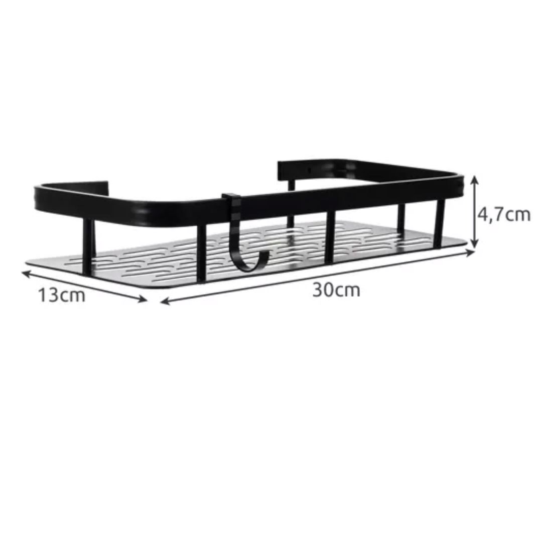 2 Rafturi de Dus, pentru Depozitare in Bucatarie, Organizator Baie, cu Adeziv, 30 x 13 x 4.7 cm